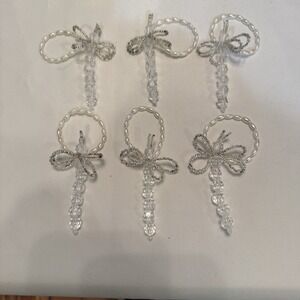 Dragonfly Beaded Napkin Rings Holders Set of 6 Fairy Vtg Cottagecore Ornaments